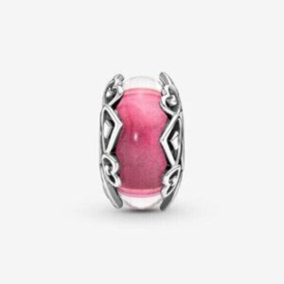 Pandora Reveal Your Love Pink Murano Glass Charm - Picture 3 of 4